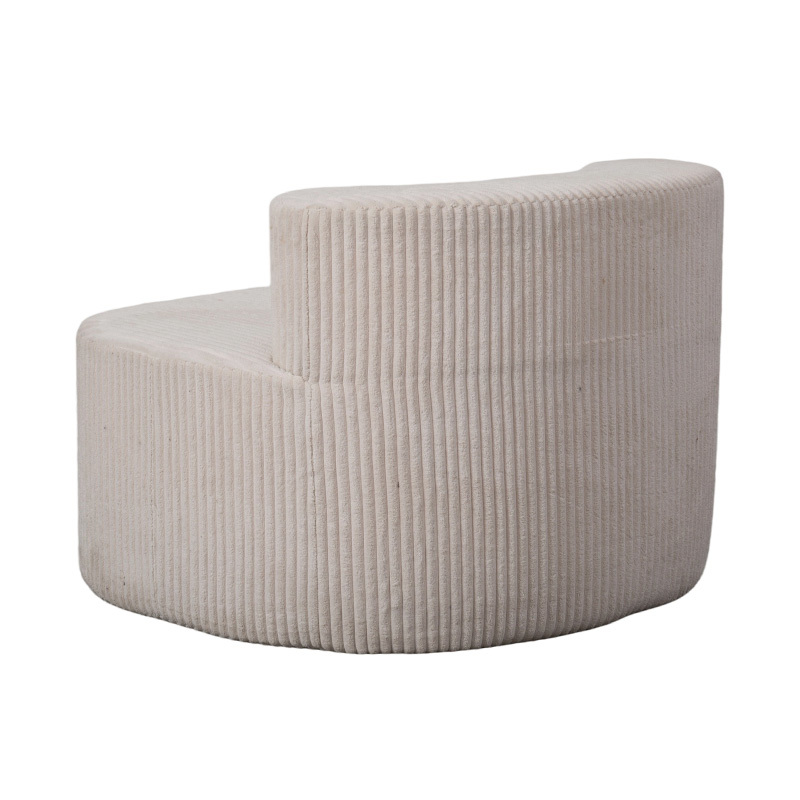 Una Stibadium in Lux Beige Corduroy cum curva Backrest Una Stibadium in Lux Beige Corduroy cum curva Backrest