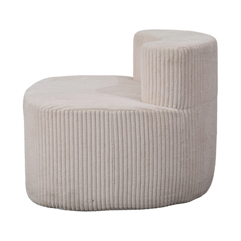 Una Stibadium in Lux Beige Corduroy cum curva Backrest Una Stibadium in Lux Beige Corduroy cum curva Backrest