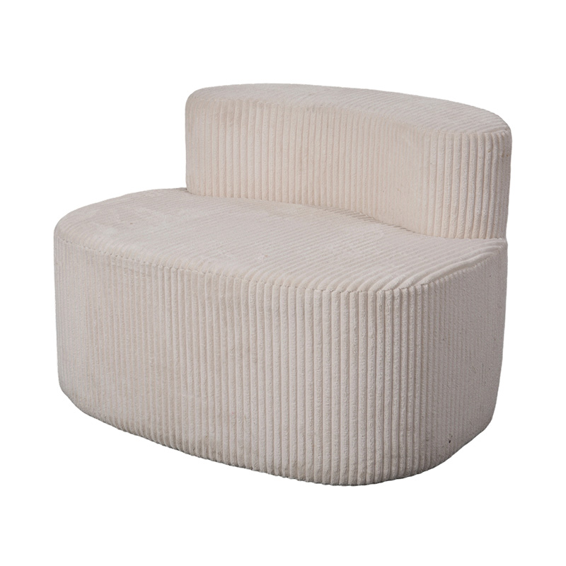 Una Stibadium in Lux Beige Corduroy cum curva Backrest Una Stibadium in Lux Beige Corduroy cum curva Backrest