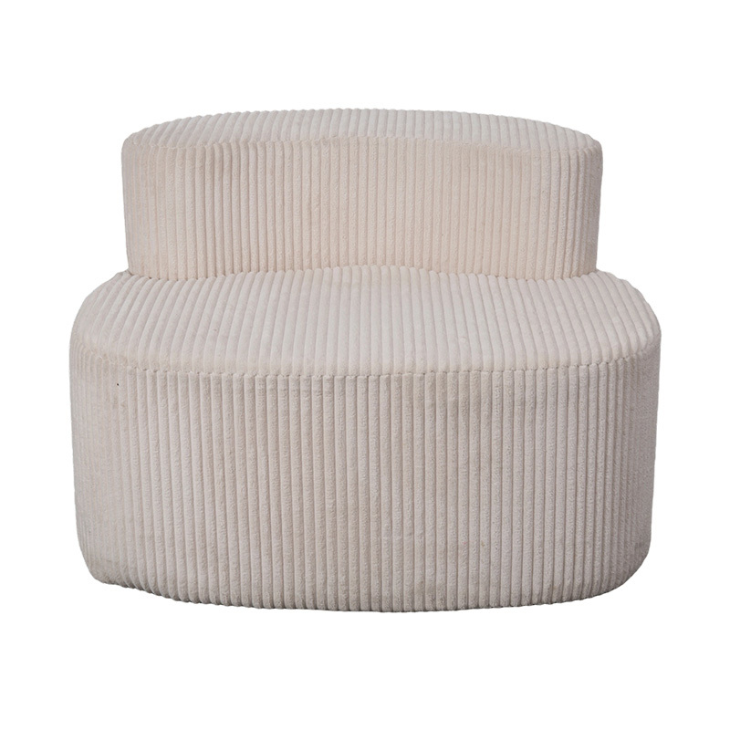 Una Stibadium in Lux Beige Corduroy cum curva Backrest Una Stibadium in Lux Beige Corduroy cum curva Backrest