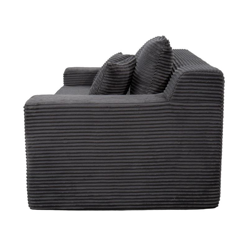 Modularis transmutabilis Sofa Bed in Grey Corduroy cum Multiplex pulvinaria Modularis transmutabilis Sofa Bed in Grey Corduroy cum Multiplex pulvinaria