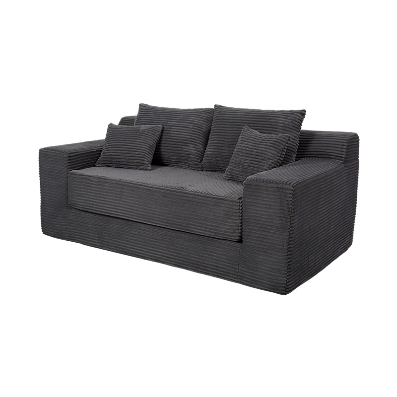 Modularis transmutabilis Sofa Bed in Grey Corduroy cum Multiplex pulvinaria Modularis transmutabilis Sofa Bed in Grey Corduroy cum Multiplex pulvinaria