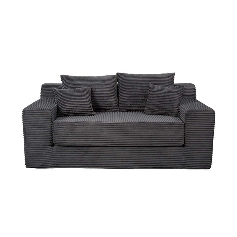 Modularis transmutabilis Sofa Bed in Grey Corduroy cum Multiplex pulvinaria Modularis transmutabilis Sofa Bed in Grey Corduroy cum Multiplex pulvinaria