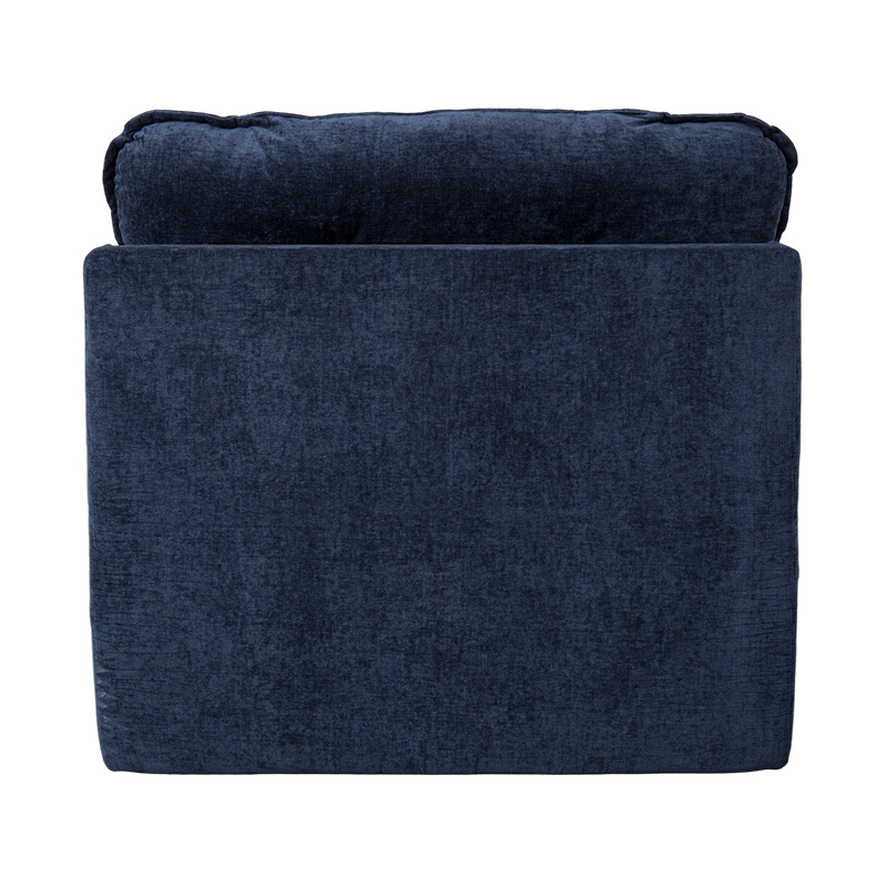 Modularis plena Spuma Sofa in Deep Blue Corduroy cum Pulvinar Backrest et Matching Ottomanicum Modularis plena Spuma Sofa in Deep Blue Corduroy cum Pulvinar Backrest et Matching Ottomanicum