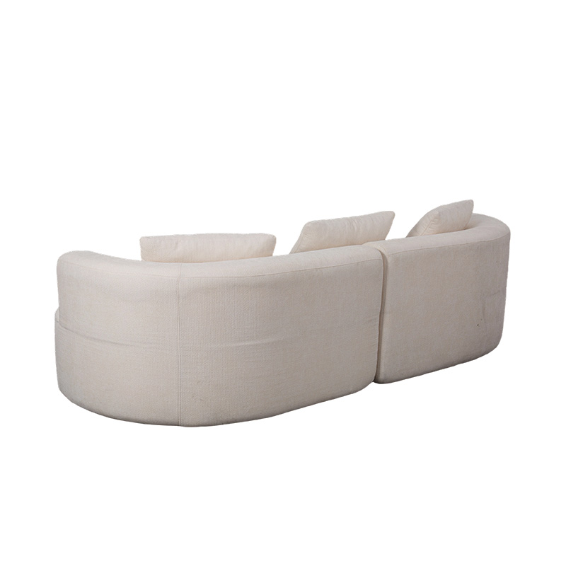 Modularis Duplex Sofa in Cream holoserica cum eu pulvinaribus et curvis Backrest