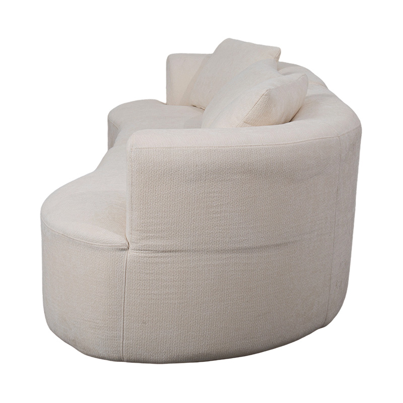 Modularis Duplex Sofa in Cream holoserica cum eu pulvinaribus et curvis Backrest