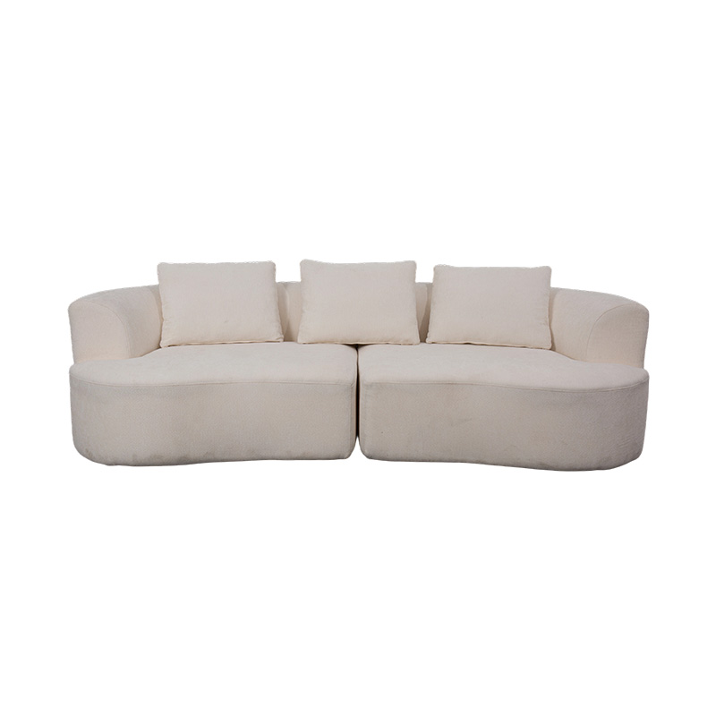 Modularis Duplex Sofa in Cream holoserica cum eu pulvinaribus et curvis Backrest Modularis Duplex Sofa in Cream holoserica cum eu pulvinaribus et curvis Backrest