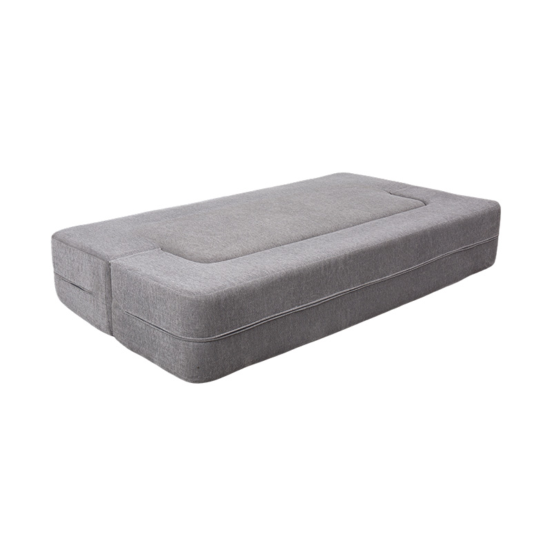 Convertible Multi-functionalis Sofa stratum in luce Grey Velvet cum pulvillos