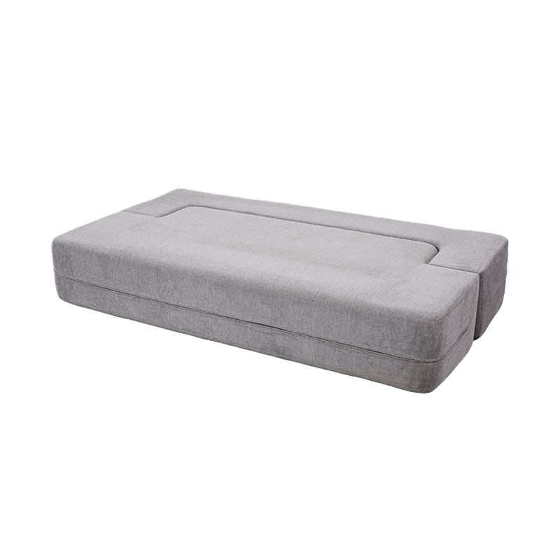 Convertible Multi-functionalis Sofa stratum in luce Grey Velvet cum pulvillos