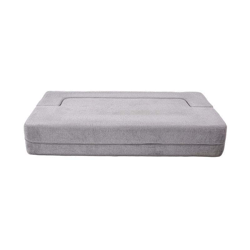 Convertible Multi-functionalis Sofa stratum in luce Grey Velvet cum pulvillos