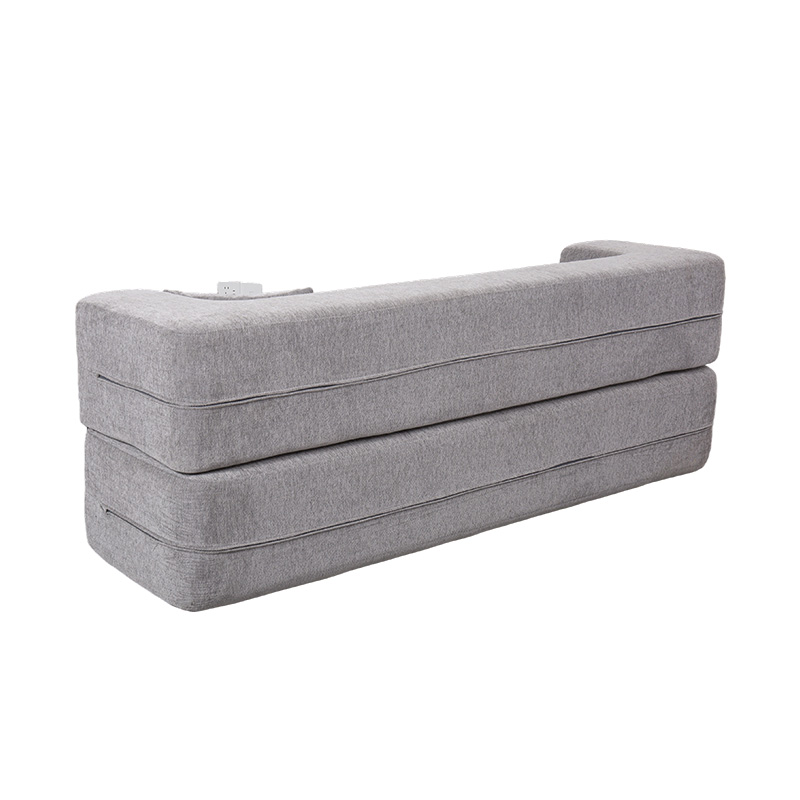 Convertible Multi-functionalis Sofa stratum in luce Grey Velvet cum pulvillos