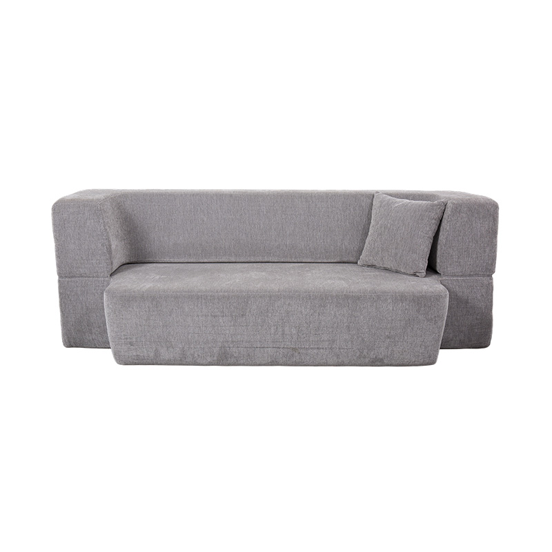 Convertible Multi-functionalis Sofa stratum in luce Grey Velvet cum pulvillos