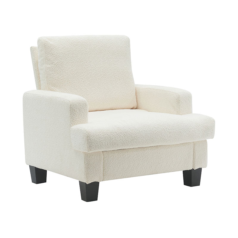 Modern Teddy Velvet White Fabric Sofa Modern Teddy Velvet White Fabric Sofa